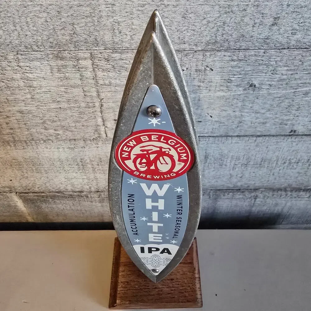 New Belgium Brewing White Winter Seasonal IPA Metal Aluminum 11” Beer Tap Handle
